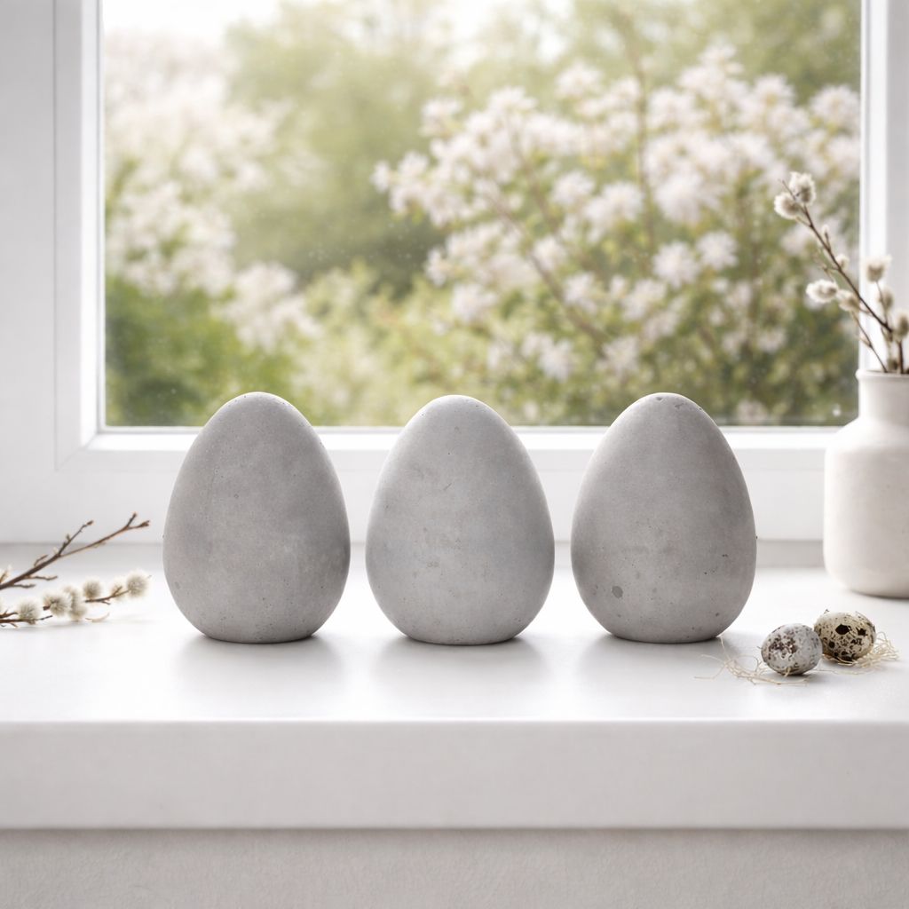 Betoneier als Osterdeko